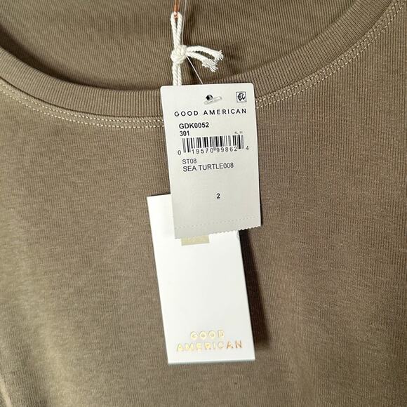 NEW with tags Good American Green Ruched Tank Mini Dress, NWT, Medium, MSRP $119 - Picture 8 of 14